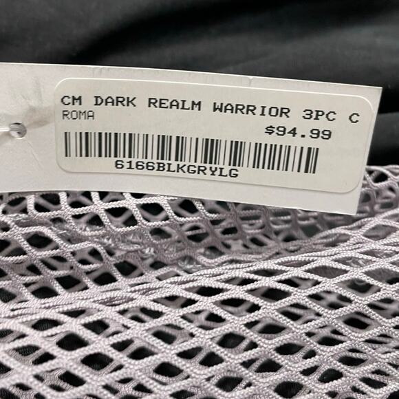 ROMA Men’s Warrior Costume 6166 Small Black Grey Mesh Dark Realm Warrior - Picture 14 of 15